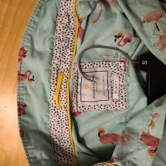 DENIM & FLOWER RICKY SINGH SLIM Flamingo button up - Picture 7 of 7